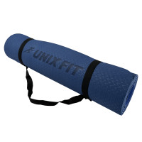 Коврик для йоги и фитнеса UNIX Fit двусторонний, 180 х 61 х 0,6 см, двуцветный, голубой