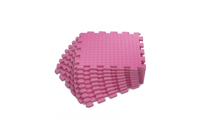 Коврик-пазл UNIX Fit влагостойкий для йоги и фитнеса, 30 х 30 х 1 см, розовый, 24 шт.