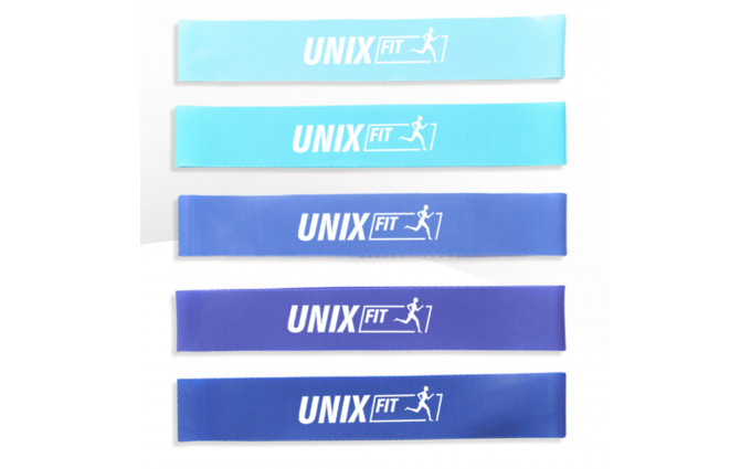 Резинки для фитнеса UNIX Fit 5 цветов, синий